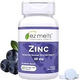 EZ Melts Dissolvable Zinc Supplement 30 mg, Sugar-Free, 2-Month Supply | Supplement for Immune, Digestive &amp; Skin Health Support, Non-GMO, Vegan &amp; Gluten-Free