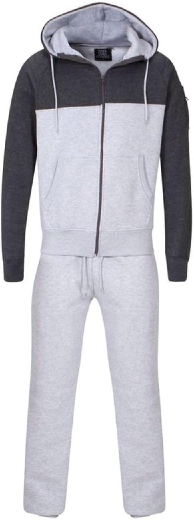 Get The Trend Mens Plain Fleece Lined Full Tracksuit Men's Cotton
