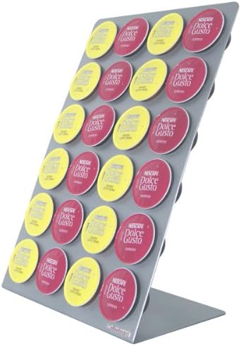 Coffeeboard Tableboard, Capsule Holder for 24 Dolce Gusto Capsules, Standing Model, Silver