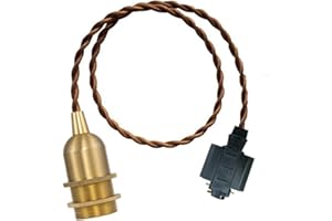 KAYYELAMP H-Type Track Hanging Light 3.9 Ft Brown Twisted Cable E12 Base Brass Pendant Light Fixture,Industrial Vintage Style