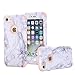 AOKER iPhone 7 Case, [Marble Design] [Pink Series] Dual Layer Anti-Scratch Shockproof Bumper Hard Back Cover Soft Silicone Full-Body Protective Case Fit for iPhone 7 4.7 inch (Rosegold)