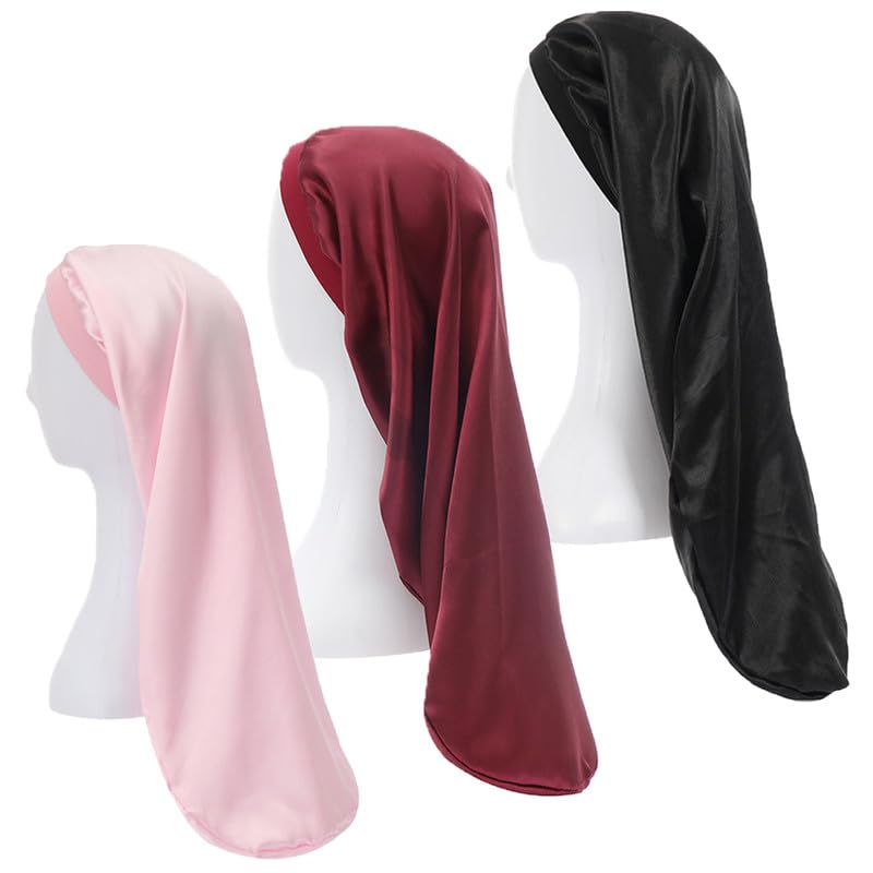 WUBAYI Silk Bonnet for Sleeping - Satin Night Cap for Curly Hair Protection