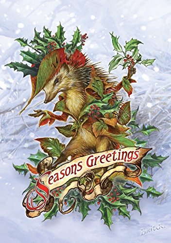 Mr Hedgely's Yuletide Coat - Festive Christmas Yule Winter Solstice Greeting Card by Briar