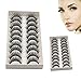 ❤JPJ(TM)❤️_Hot sale 10Pcs Women Thick Long Cross Party False Eyelashes Black Band Fake Eye Lashes (Black)