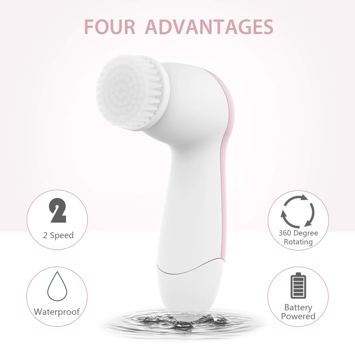 Facial Cleansing Brush, CLSEVXY Waterproof Face Spin Brush with 7 Exfoliating Brush Heads for Gentle Exfoliation and Deep Scrubbing, Removing Blackhead, Massaging: Beauty