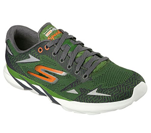 Skechers Men's GOmeb Speed 3 2016 Running Shoe,Green/Orange,US 11 M