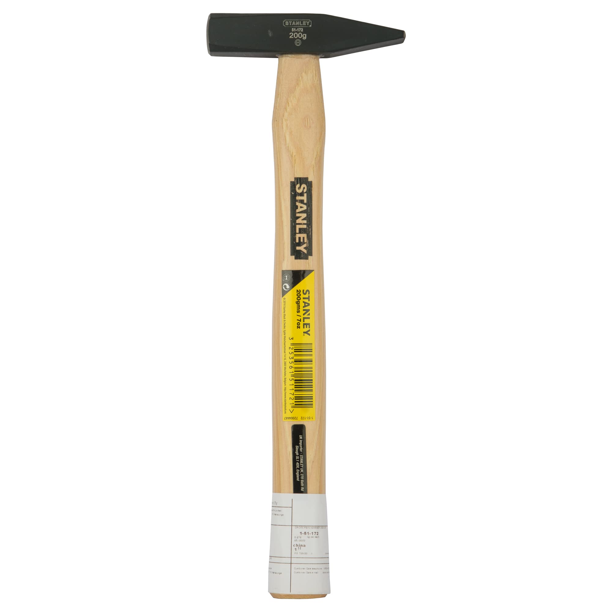 Stanley 1-51-172 Brick Hammer with Wooden Handle, Black/Brown, 200 g