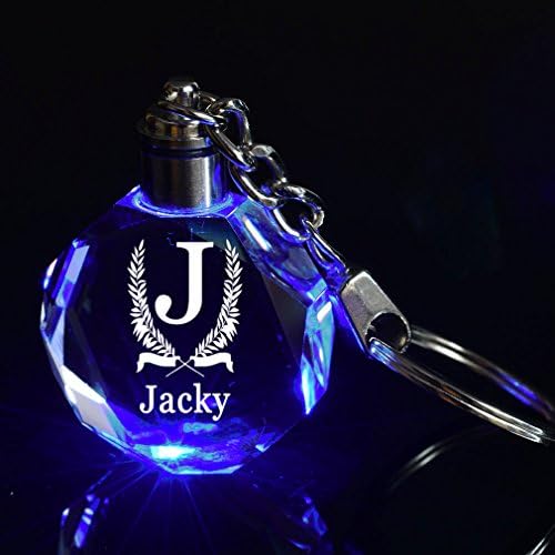 ivisi Personalized Engraved Key Chain Last Name (Crystal 5)