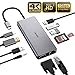 Updated USB C Hub, YEMO 11 in 1 Type C Adapter Dock with Giga Ethernet, 4K USBC to HDMI, VGA, 2 USB3.0 2 USB2.0 PD, SD TF Card Reader, Audio/Mic, for MacBook Pro and Other Type C Laptops