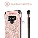 DOMAVER Galaxy Note 9 Case, Note 9 Sparkle Glitter Bling Slim Fit Dual Layer Hybrid Shockproof Hard Back Durable Bumper Protective Phone Case Cover for Samsung Galaxy Note 9 (2018), Rose Gold/Pink