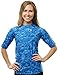 Aqua Design Women UPF Short Sleeve LooseFit Sun Protection Rash Guard Surf Shirt, Royal Ripple, 2XL