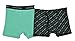 Calvin Klein Boys 2 Pack Black & Turquoise Brand Print Boxer Briefs