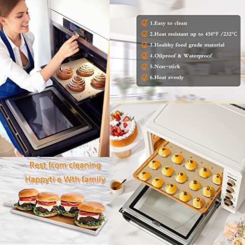 100 PCS Unbleached Parchment Paper, Perforated Square Liners for