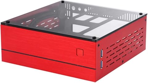 Shefii B01 Mini ITX Caja de ordenador Chasis de aluminio/vidrio Maletín de cine en casa Caja de ordenador de escritorio de PC R A