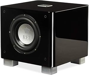 REL Acoustics T/7x Subwoofer, 8 inch Front-Firing Driver, Arrow Wireless Port, High Gloss Black