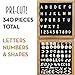 Black Felt Letter Board with Letters Pre-Cut - Oak Wooden Frame and Stand - 340 Changeable Letters, Numbers & Emojis Separated in Canvas Bag - Share Your Message with Family and Friends - 10