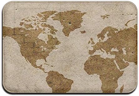 Map Made To Measure Furnishing Dotted Non-slip Bottom Memory Foam 15.7'' W?23.6'' L Non-shedding Cushions Rectangular Doormat