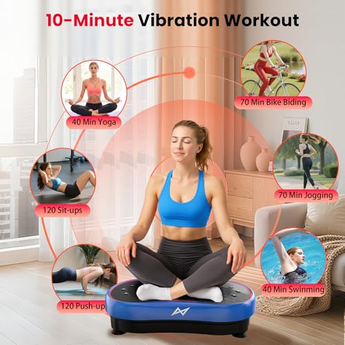 AXV Vibration Plate Fitness Platform Exercise Machine Vibrating Shaking Full Body Shaker Workout Vibrate Stand Shake Board Sport for Weight Loss Fat Burner for Gym Home Office