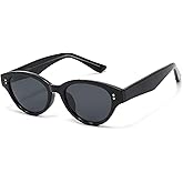 ONLYZILLA Retro Oval Polarized Cat Eye Sunglasses Womens Vintage Narrow Small Shades Trendy Stylish Sunnies