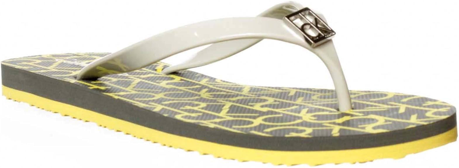 Amazon.com | Calvin Klein Shaylee Womens Open Toe Rubber Flip Flops Sandals Shoes | Sandals