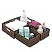 MyGift Rustic Brown Woven Small Storage Baskets for Storage, Decorative Nesting Basket Set, 3 Pack