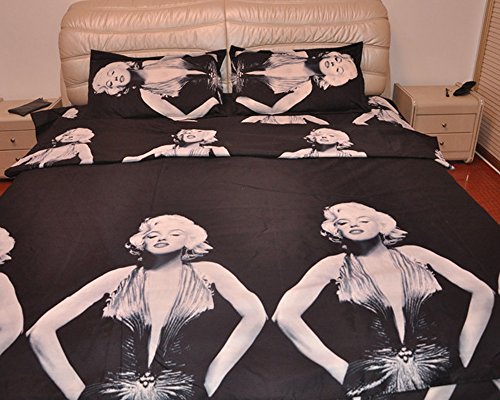 Full Queen King Size 3d Marilyn Monroe Printing Black 4 Piece Cotton Duvet Bed Sheet Comforter Sets 4pcs Buy Online In Dominica At Dominica Desertcart Com Productid 27817044