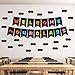 Blulu Welcome to Our Class Banner Classroom Decoration Back to School Bulletin Board Banner Welcome Chalkboard Bright Pennants with 50 Dry Eraser Cards and 80 Glue Point Dot for Teacher Supplies