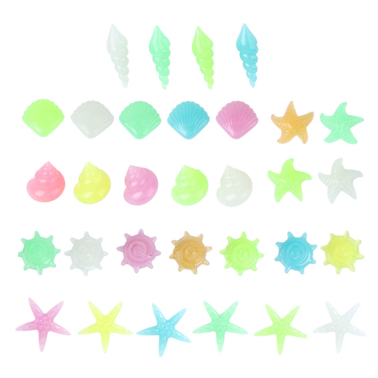 POPETPOP Aquarium Glowing Pebbles 70 Pcs Fish Tank Stones Colorful Luminous Gravel Decoration for Garden Pathway Yard,Vase Fillers,Plants Bonsai