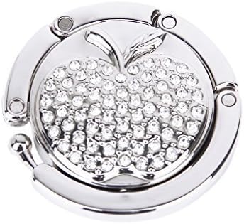 YOIOY Table Bag Handbag Purse Hook Hanger Holder Rhinestone Red Apple Pattern