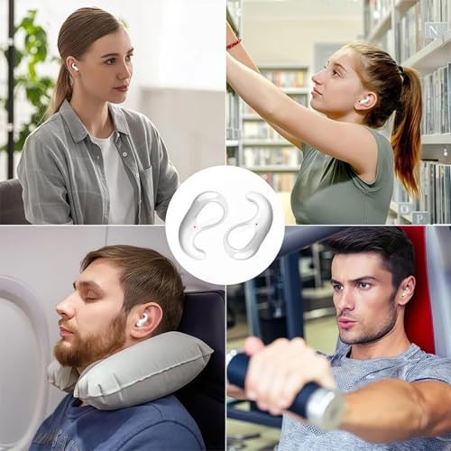 Fones de Ouvido Bluetooth para Dormir de Lado, Sem Fio, Leves e Discretos, para Relaxamento Noturno, Meditação e Podcast (branco)