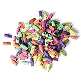Neliblu Neon Pencil Eraser Tops Bulk Pack 30 Pencil Caps Non Toxic and Eco Friendly Materials Back to School Supplies
