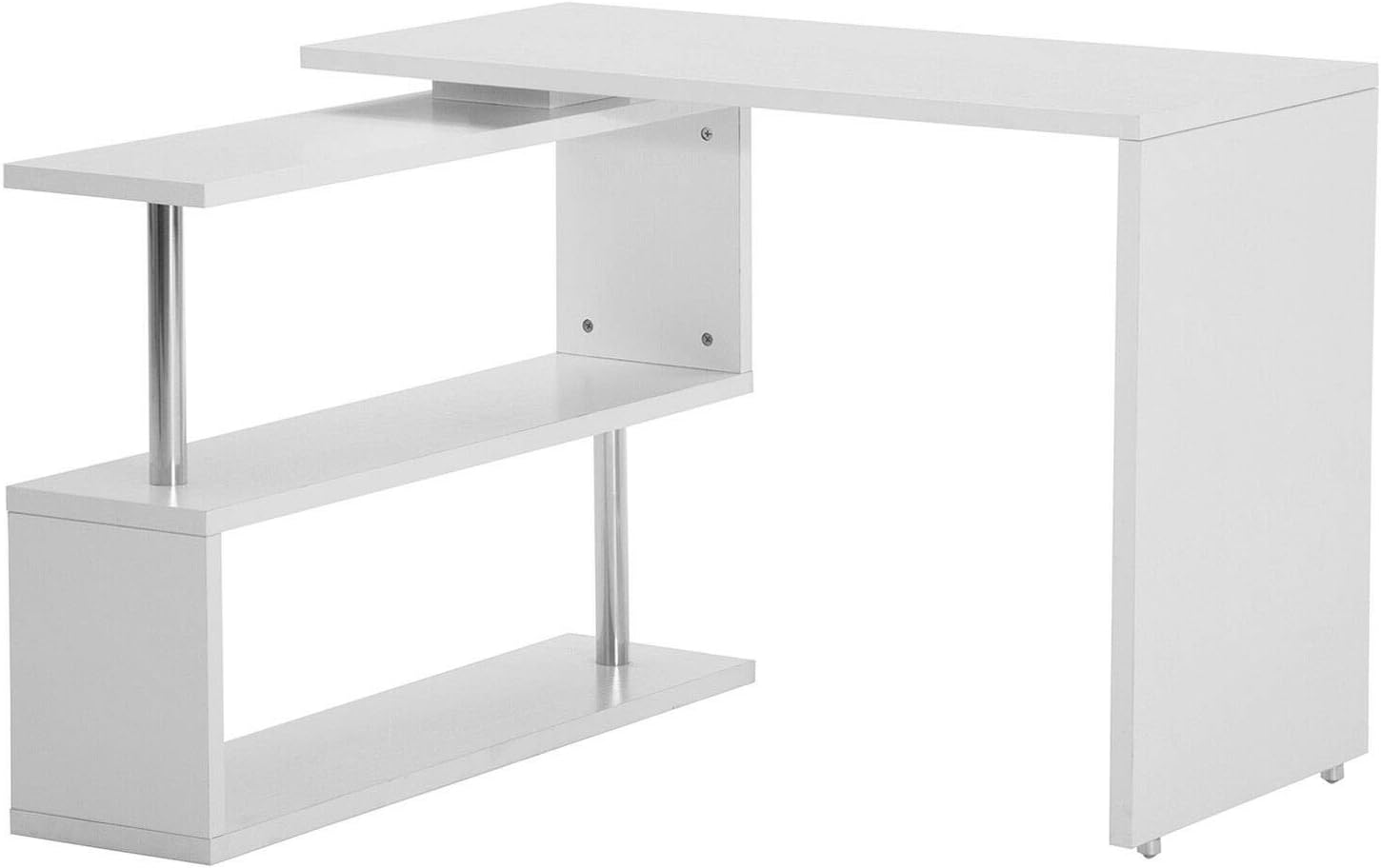 CUORE BANGKOK L Shape Computer Desk Corner Laptop Workstation Student Writing Table Bookshelf