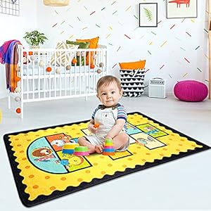 Likoyo Kids Rug, Hopscotch Play Mat 62″x33″ Fun and Educational Area Rug,Soft Anti Slip Backing Chidren Game Rugs for Nursery, Bedroom, Play Room Best Shower Gift