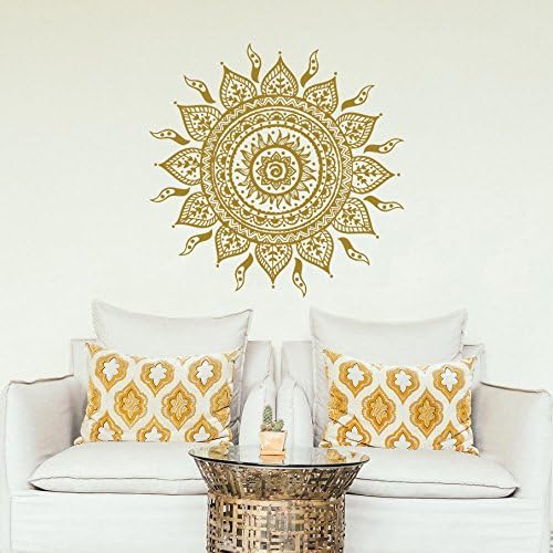 Mandala Wall Decal Vinyl Sticker Lotus Flower Boho Bohemian Decor Moroccan Pattern Yoga Studio Namaste Ornament Mandala Decal Home Decor F87