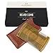 Dual Action Beard Comb & Protective Sleeve - Perfect for Balms and Oils - Sandalwood Scent, Fine/Coarse Tooth - Premium EDC Case and Gift Box Included