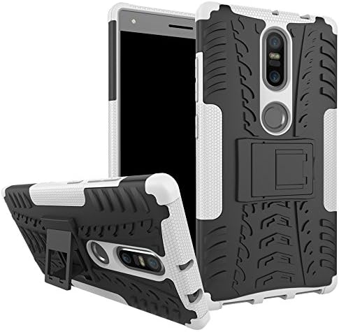 SCIMIN Lenovo Phab 2 Plus Shockproof Case, Lenovo Phab 2 Plus Hybrid Case, Dual Layer Shockproof Hybrid Rugged Case Hard Shell Cover with Kickstand for 6.4'' Lenovo Phab 2 Plus (White)