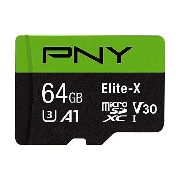 PNY P-SDU64GU3100EX-GE 64GB Elite-X Class 10 U3 V30 MicroSDXC Flash-Speicherkarte