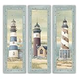Set of 3 Lighthouse Art Prints Beach Country Coastal D&eacute;cor- Three 6x18 Poster Prints