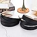 Blulu 8 Pcs Satin Headbands Bulk 1 Inch Wide Hard Headband Anti-slip Hairbands Plain Ribbon Comfortable Hair Accessories for Women Ladies Girls DIY Craft(Black)