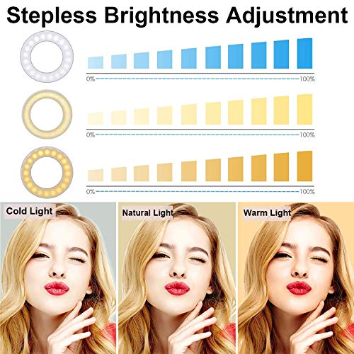 EasyULT Selfie Licht, Selfie Licht Handy, Selfie Ring Licht mit 3 Einstellbare Helligkeiten, USB Wiederaufladbar LED… – Bild 6