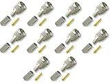 10 pcs of Crimps Connectors Mini-UHF Male 3-Piece for RG-58/U Cable for Motorola Radios, Tram 1300
