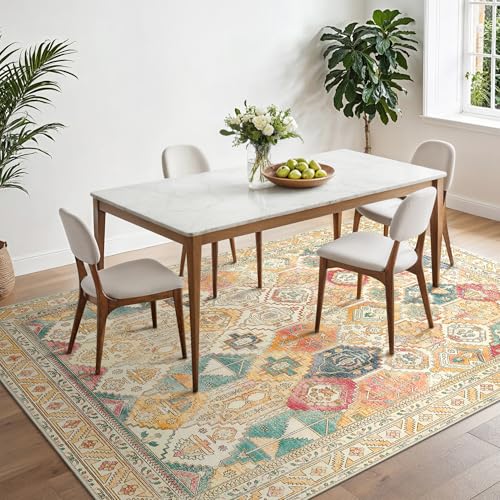 BEIMO Vintage Living Room Rug, Room Rugs, Essential Rug for Living Room, Non-Slip Washable, Large Persian Rugs for Living Room, Multicoloured, 200 x 290 cm