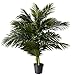 Nearly Natural 8FT Artificial Golden Cane Palm Tree, Fake Palm Tree with Two Realistic Trunks and Lifelike Palm Leaves, Faux Palm Plant for Indoor Home Décor with Black Nursery Planter