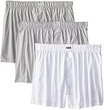 Calvin Klein Men's Underwear 3 Pack Cotton Classic Woven Boxers, Exxex Stripe/White/Alexander Plaid, Medium