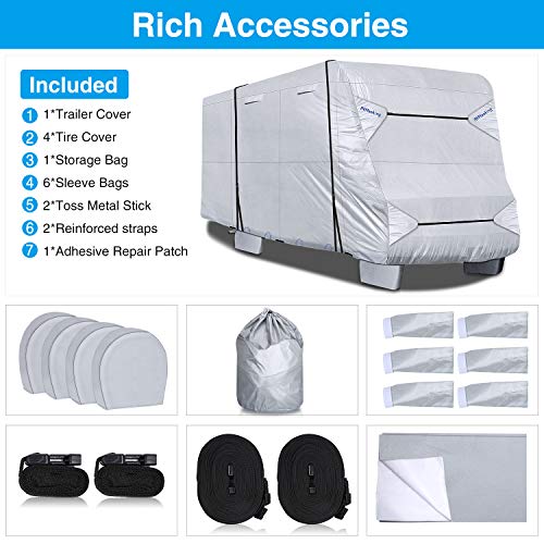 RVMasking Upgraded Waterproof Class C RV Cover, Windproof Camper Cover