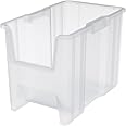 Akro-Mils 13014 Stak-N-Store Heavy Duty Stackable Open Front Plastic Storage Container Bin, (17-1/2-Inch x 11-Inch x 12-1/2-Inch), Clear, (4-Pack)
