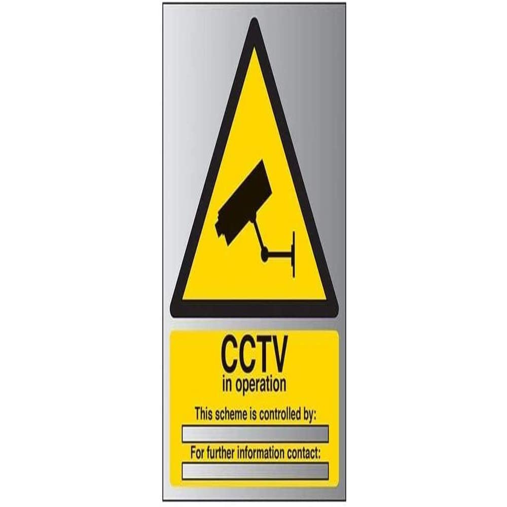 V Safety CCTV in operation this scheme is controlled by Sign - 150 mm x 200 mm - 1.6 mm Alu Rigid Plastic Safety Sign
