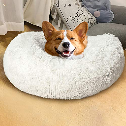 Homore Fluffy Dog Bed, Furry Round Pet Beds for Small Medium Large Dogs