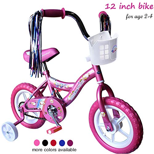 ChromeWheels Kids' Bike with Training Wheels and EVA Tire, Girls Bike for 2-4 Years Old, Pink