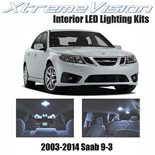 XtremeVision Saab 9-3 2003-2014 (7 Pieces) Cool White Premium Interior LED Kit Package + Installation Tool